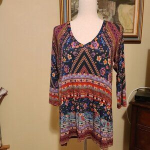 Johnny Was Cruz swing tunic Jersey knit, New without tags. Size small.